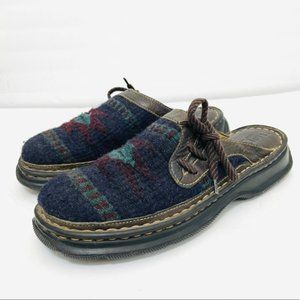 Born Aztec Southwest Blanket Leather and Wool Clogs